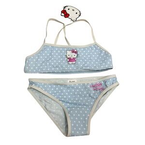 Hello Kitty Light Blue Polka Dot Kids Swimsuit